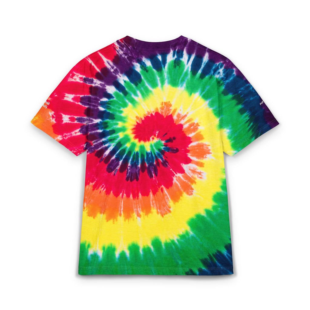 Tie-Dye Spiral Embroidered T-Shirt — Rainbow Oversized Tee