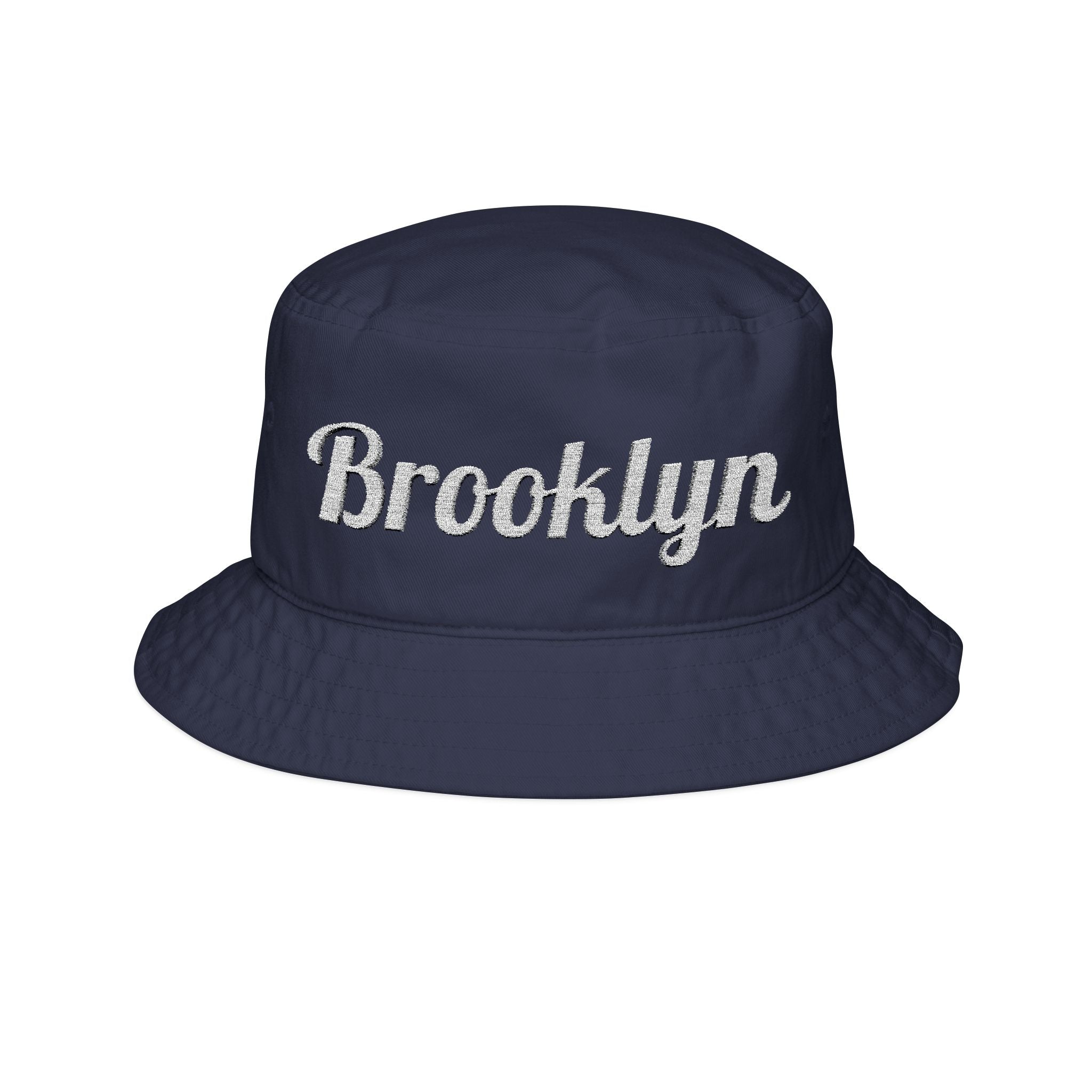 Brooklyn Embroidered Bucket Hat — Retro Script City Cap