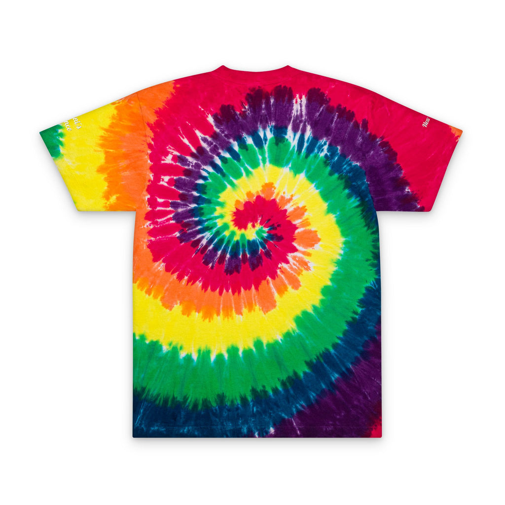 Tie-Dye Spiral Embroidered T-Shirt — Rainbow Oversized Tee