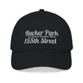 Rucker Park Embroidered Baseball Cap — Vintage Script Address Design