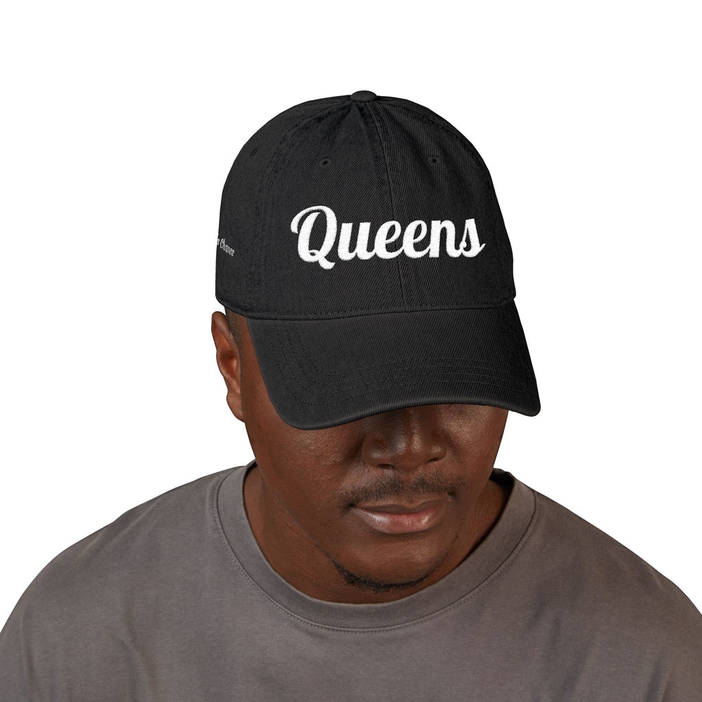Denim Hat — "Queens" Embroidered Adjustable Baseball Cap (New York)