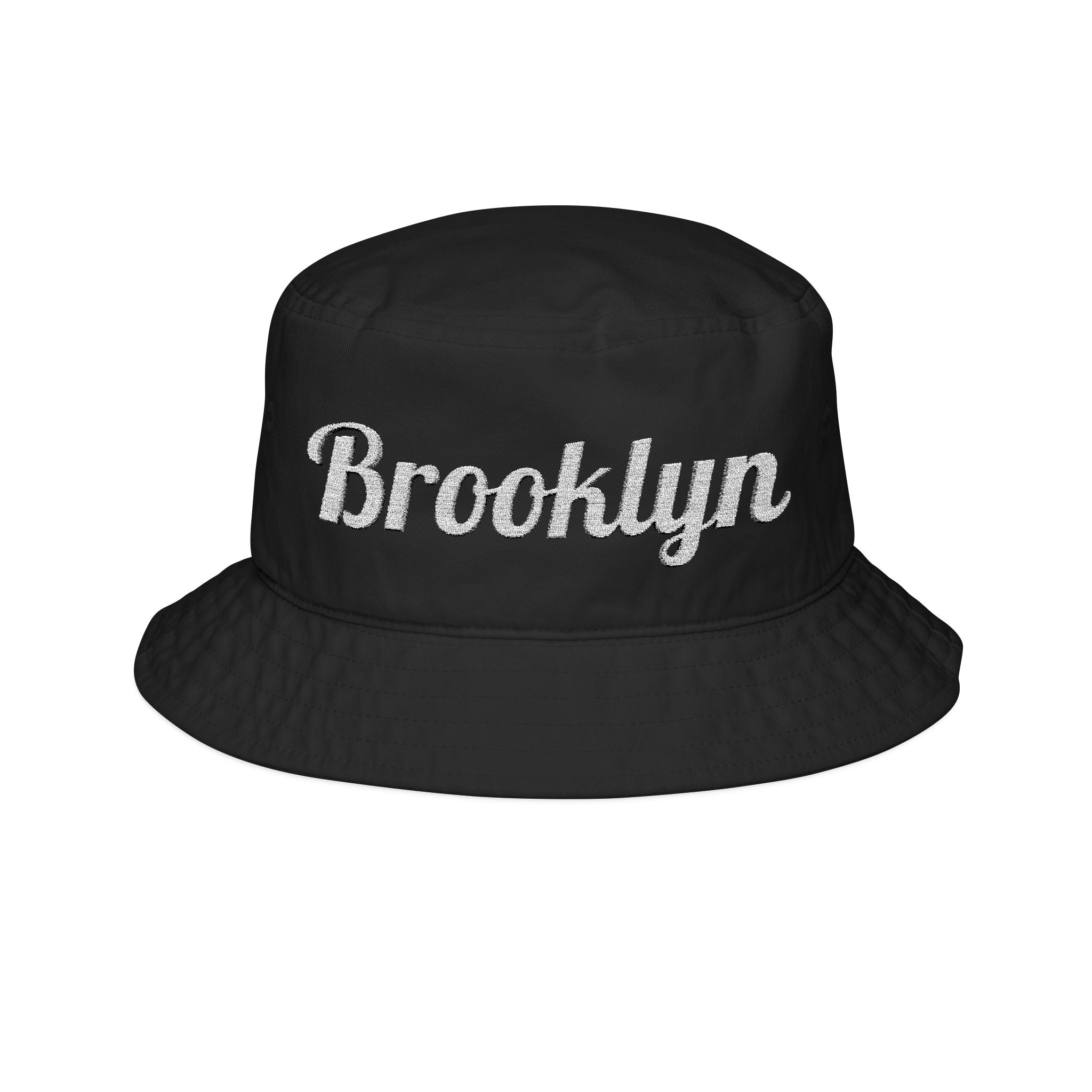 Brooklyn Embroidered Bucket Hat — Retro Script City Cap