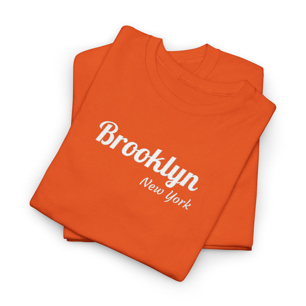 Brooklyn Floral Script Tee — Vintage Flower Text T-Shirt for NYC Fans