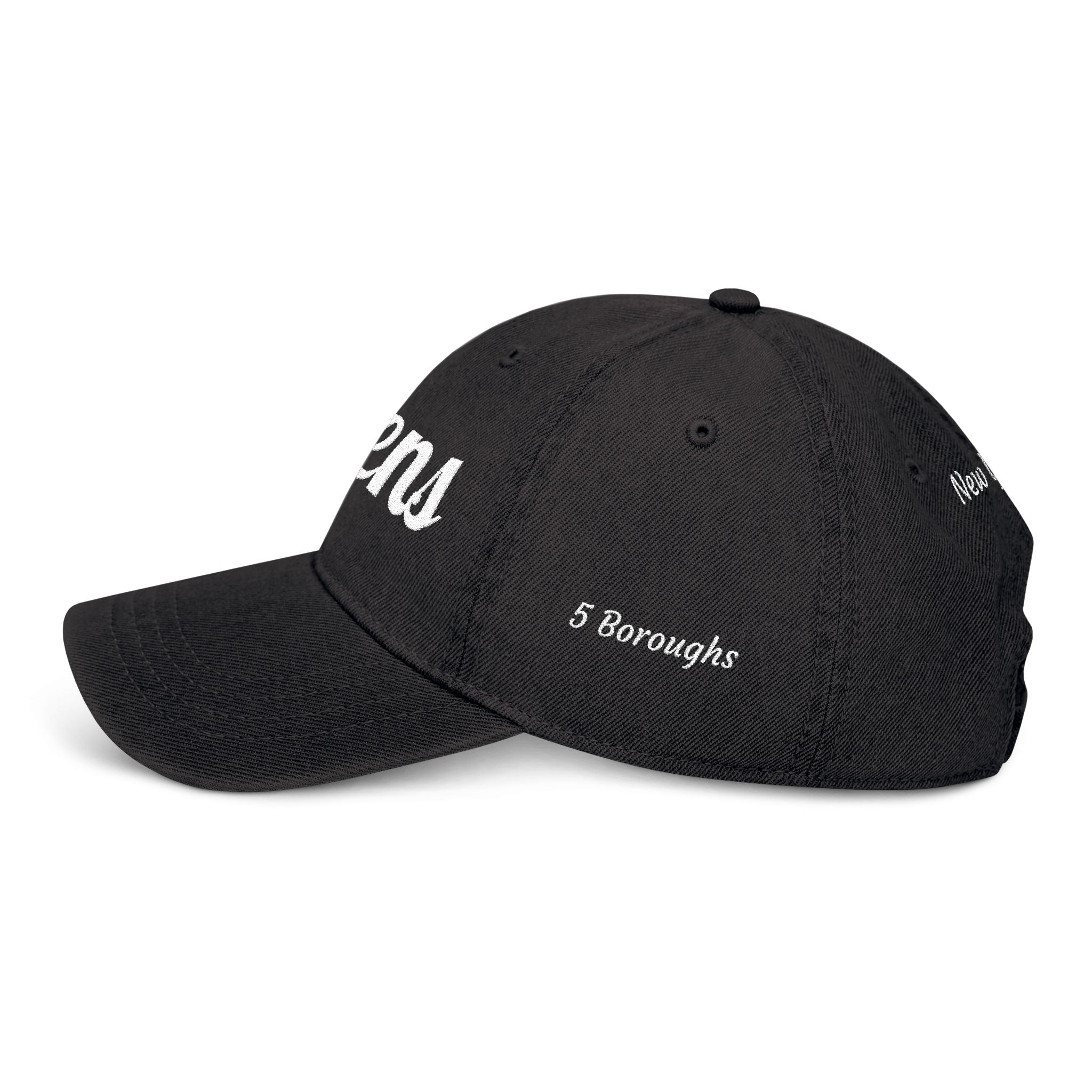 Denim Hat — "Queens" Embroidered Adjustable Baseball Cap (New York)