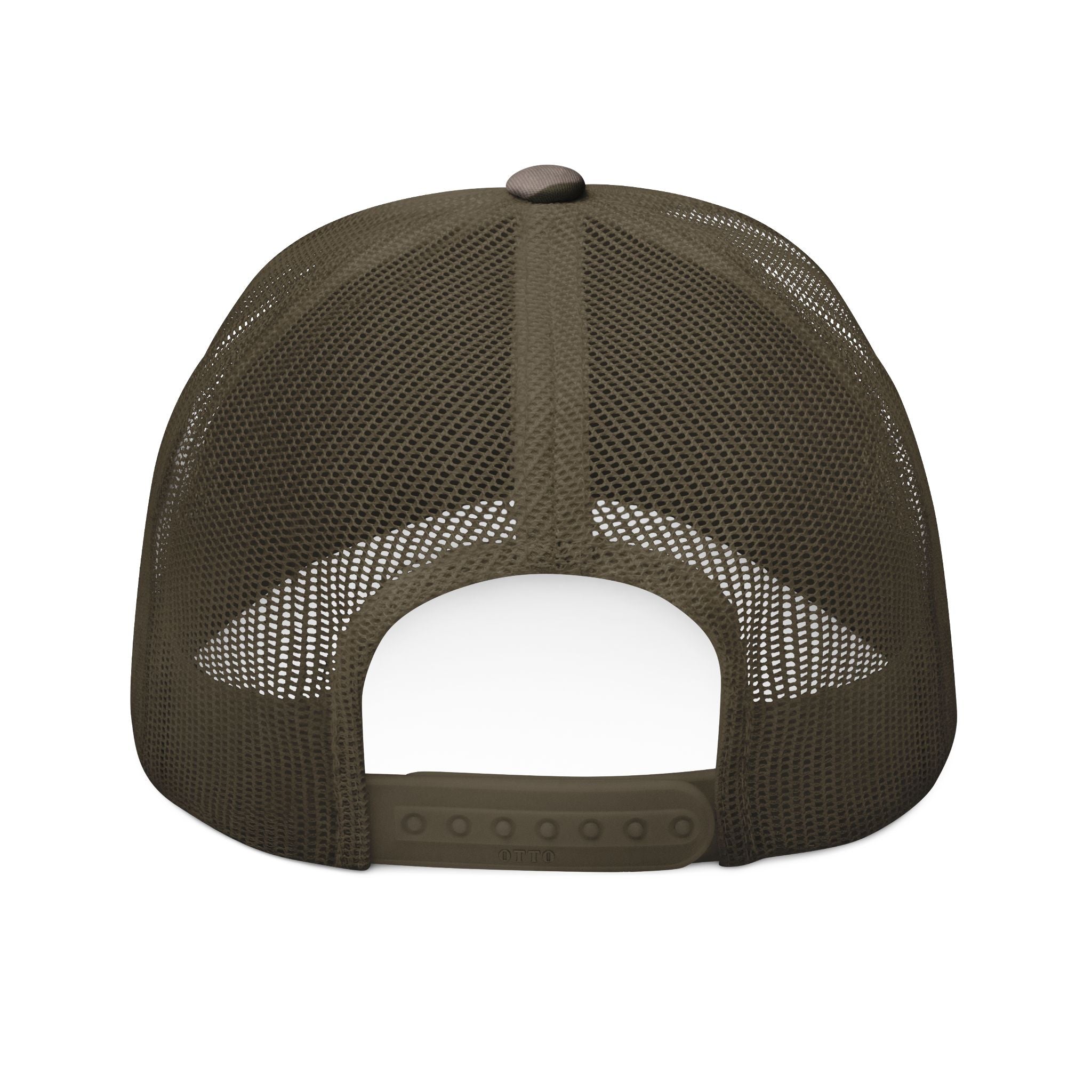 Camo Embroidered Trucker Hat — “New York” Mesh Back Cap