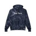 Tie-Dye 'New York' Hoodie — Embroidered Champion Pullover